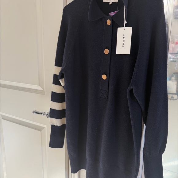 NWT FRAME Cashmere Rugby Tunic Dress - Picture 2 of 10